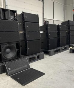 RCF powered line array: 22x HDL 6-A + 8x HDL 12-AS + rigging